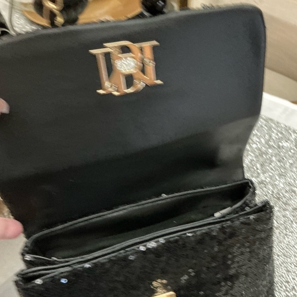Black Sequin Badgley Mischka EVENING Bag - Picture 7 of 11